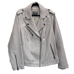 NWT Levi Strauss Off White Faux Leather Biker Jacket Plus Size 1X